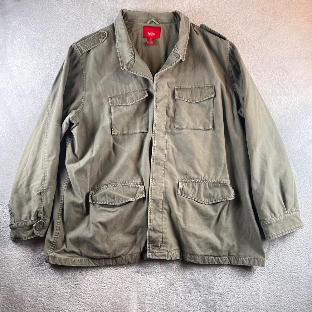 Mossimo Supply Co Military Field Jacket Men XXL Olive Utility Cotton Canvas Army